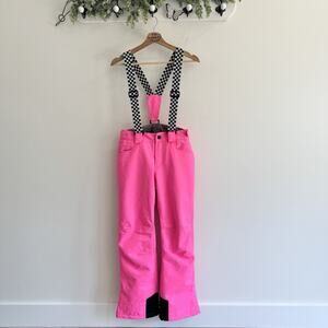 SMN Women's Ski Snowboarding suspender Pants Bright Pink Sz XS